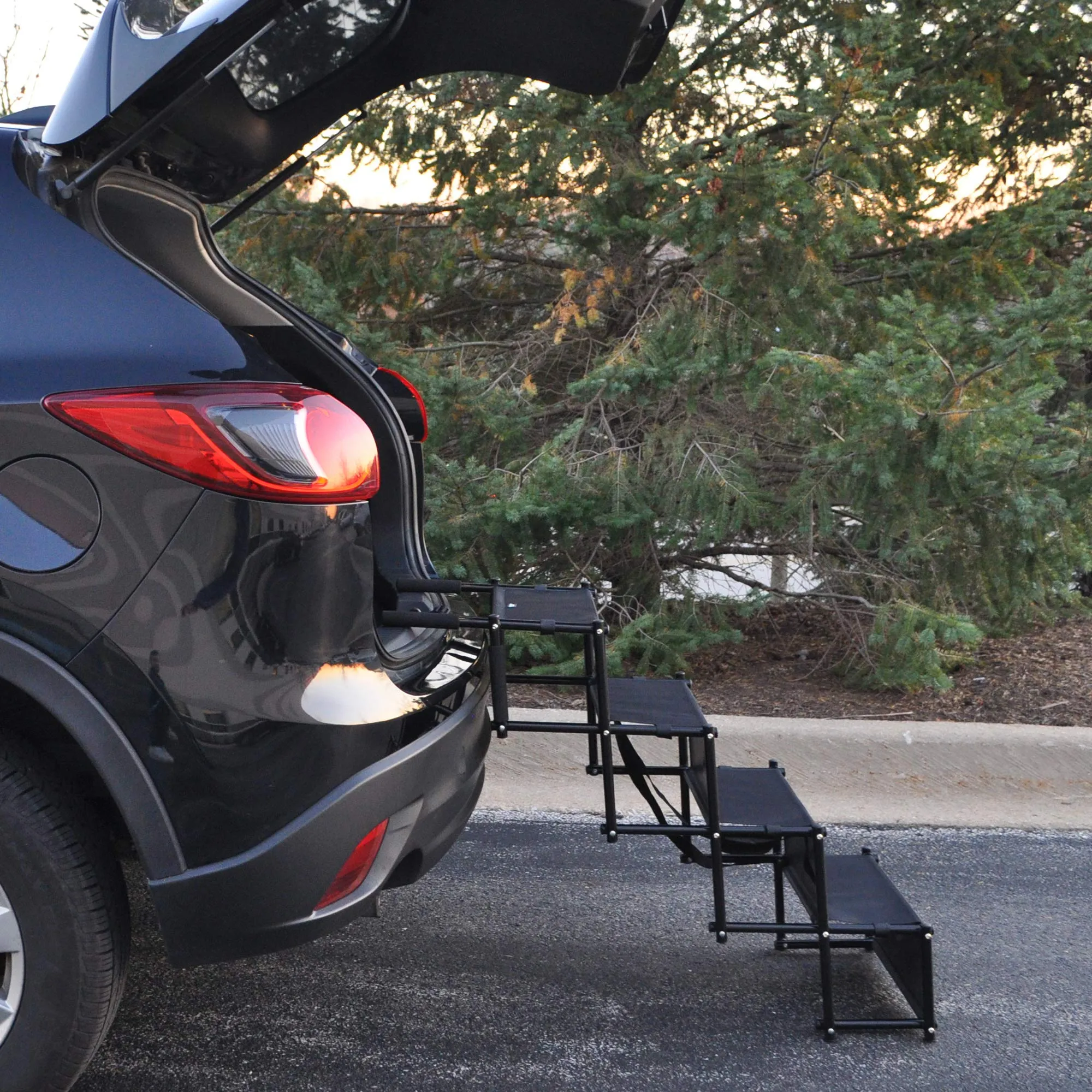 4-Step Pet Car Step - For Cats And Dogs - Black