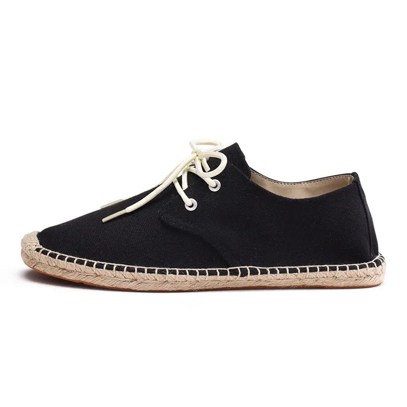 Aidase New Fashion Loafers Men Flats Brand Canvas Shoes Flat Male Lazy Shoes Mens Casual Shoes Black Beige Blue Big Size 45 A4829