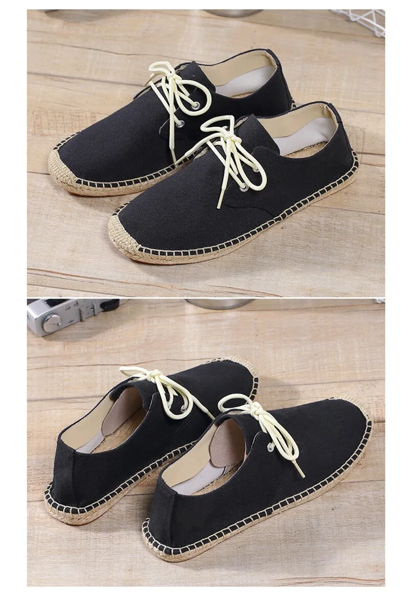 Aidase New Fashion Loafers Men Flats Brand Canvas Shoes Flat Male Lazy Shoes Mens Casual Shoes Black Beige Blue Big Size 45 A4829