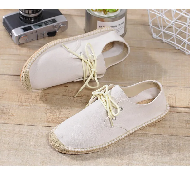 Aidase New Fashion Loafers Men Flats Brand Canvas Shoes Flat Male Lazy Shoes Mens Casual Shoes Black Beige Blue Big Size 45 A4829
