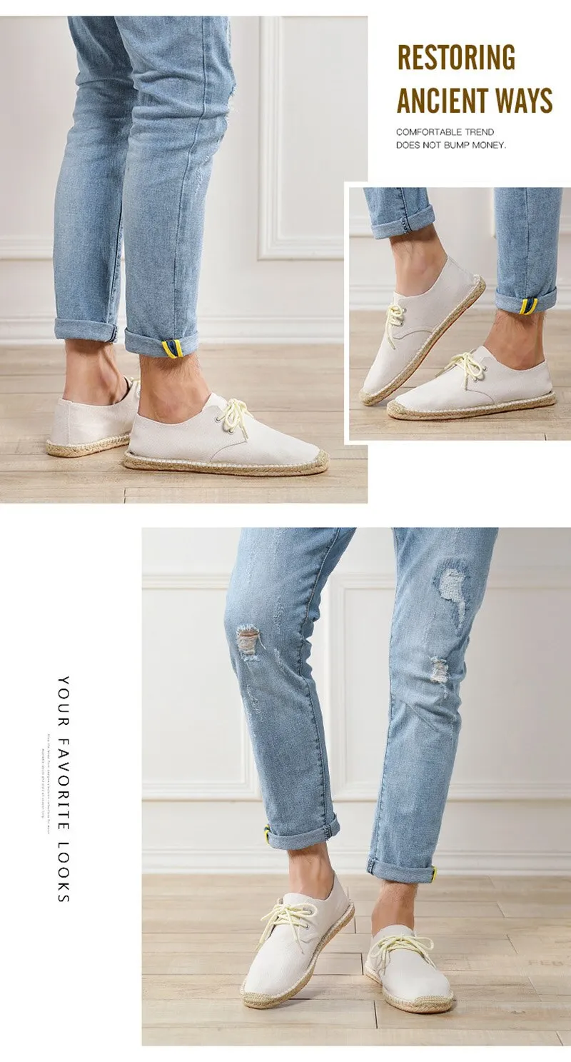 Aidase New Fashion Loafers Men Flats Brand Canvas Shoes Flat Male Lazy Shoes Mens Casual Shoes Black Beige Blue Big Size 45 A4829