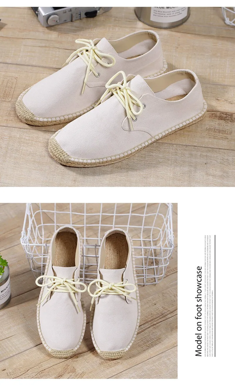 Aidase New Fashion Loafers Men Flats Brand Canvas Shoes Flat Male Lazy Shoes Mens Casual Shoes Black Beige Blue Big Size 45 A4829