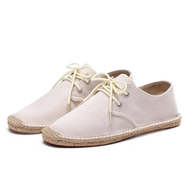 Aidase New Fashion Loafers Men Flats Brand Canvas Shoes Flat Male Lazy Shoes Mens Casual Shoes Black Beige Blue Big Size 45 A4829