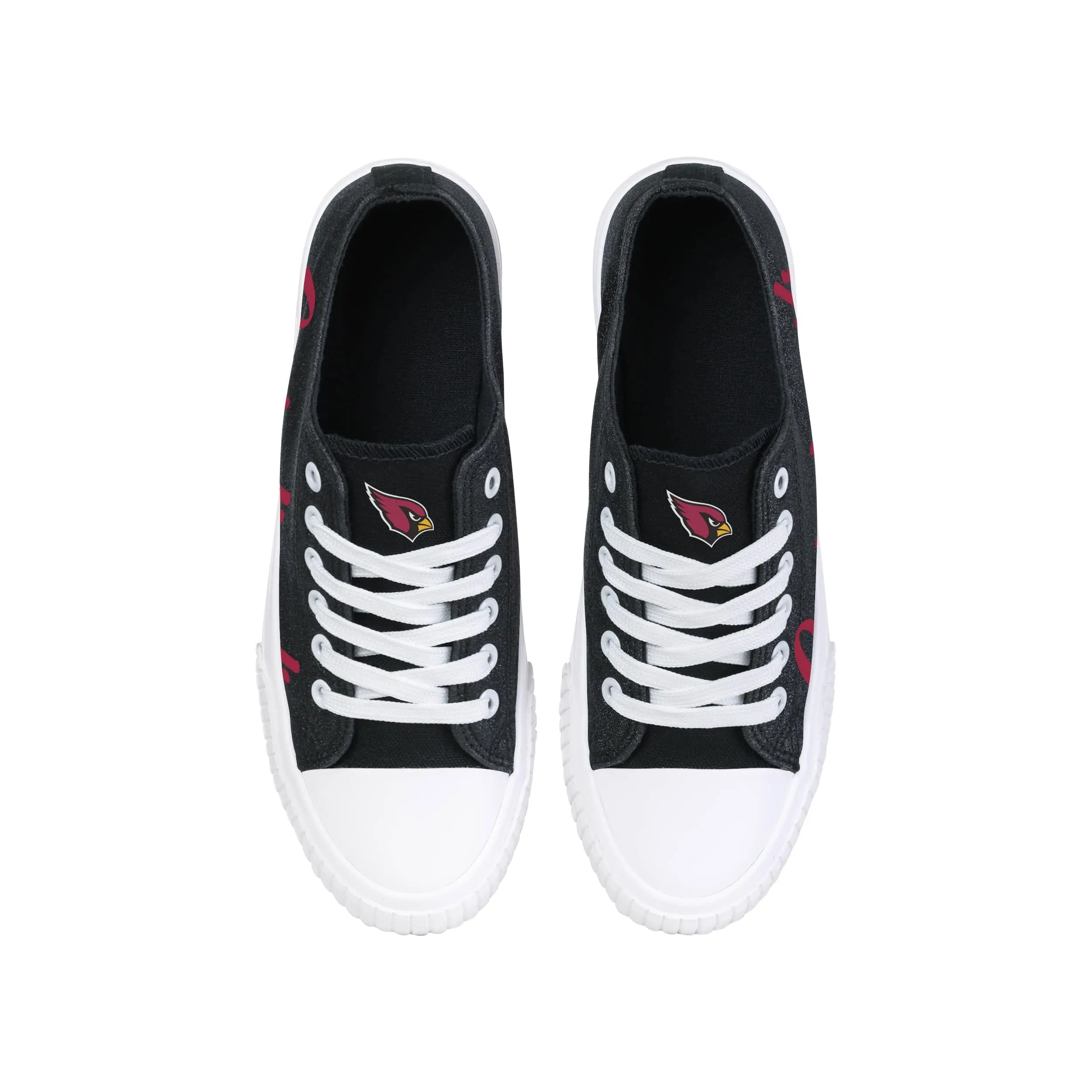 Arizona Cardinals NFL Womens Color Glitter Low Top Canvas Shoes