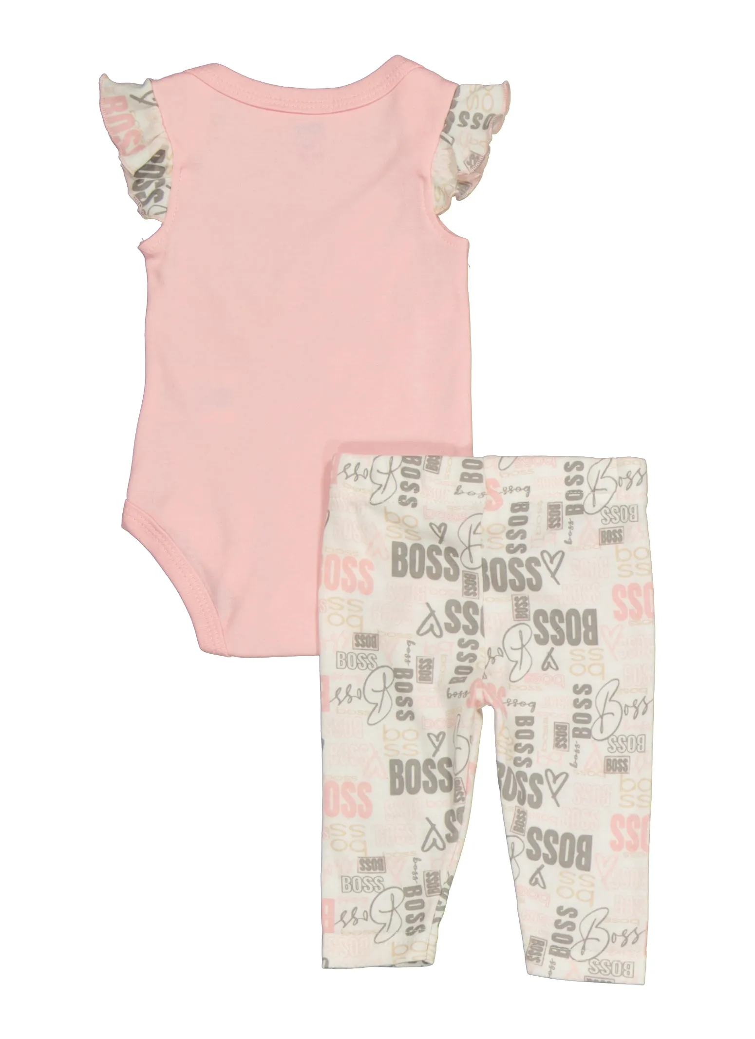 Baby Girls 0-9M Boss Glitter Bodysuit and Leggings with Shoes - Pink