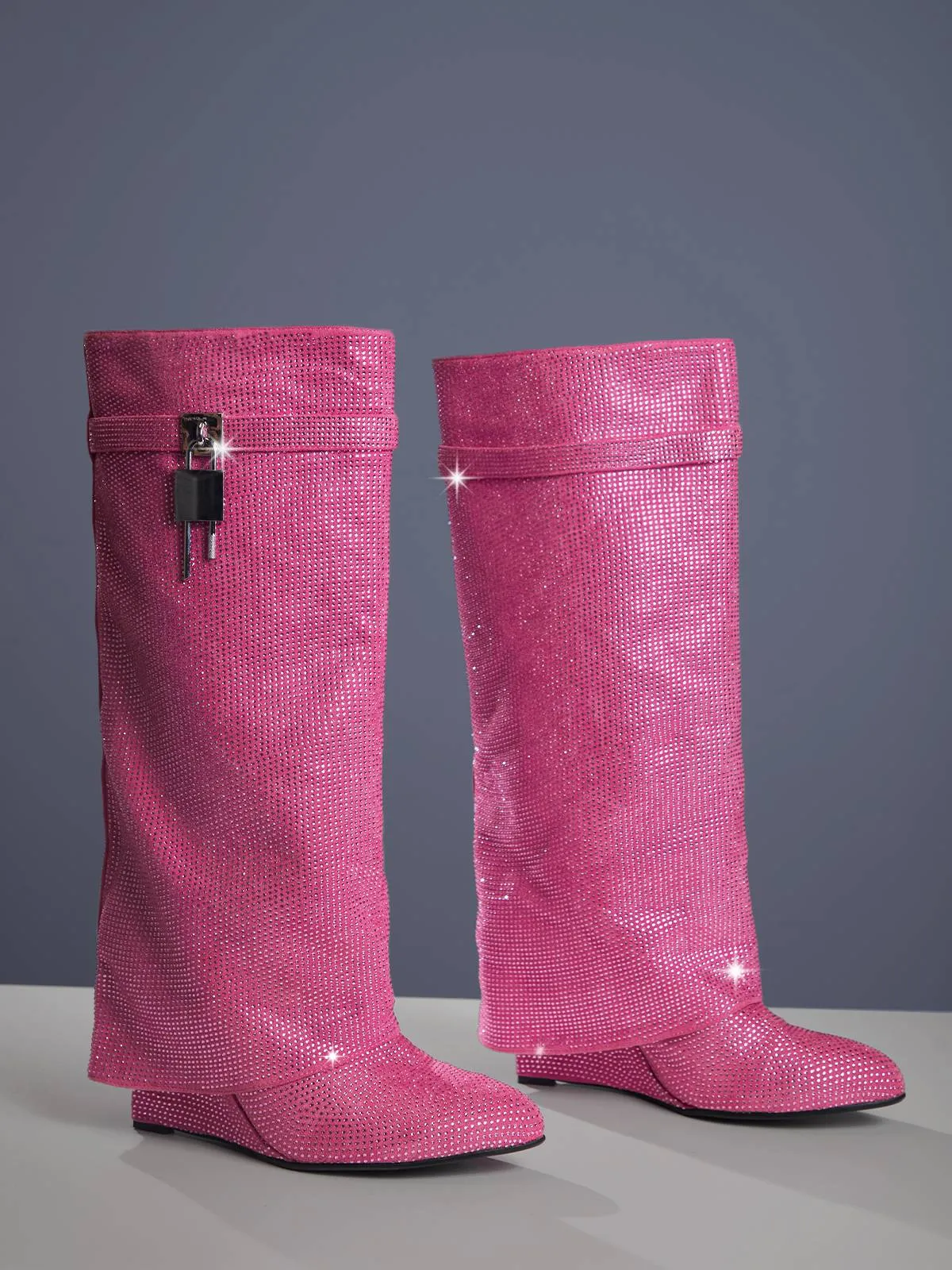 Badru Lock Glitter Crystal Boots