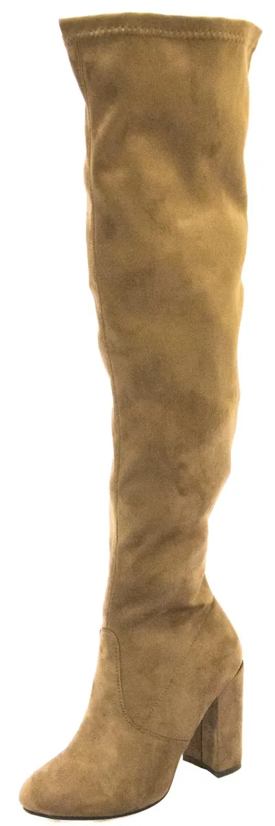 Betani Women's Over The Knee Thigh High Stacked Chunky Heel Boot