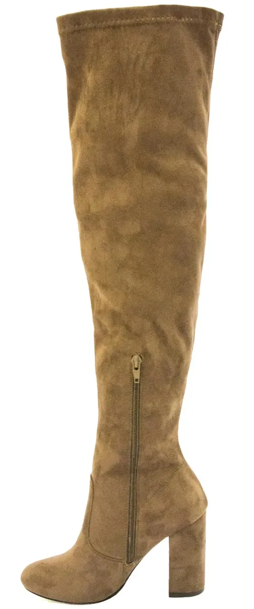 Betani Women's Over The Knee Thigh High Stacked Chunky Heel Boot