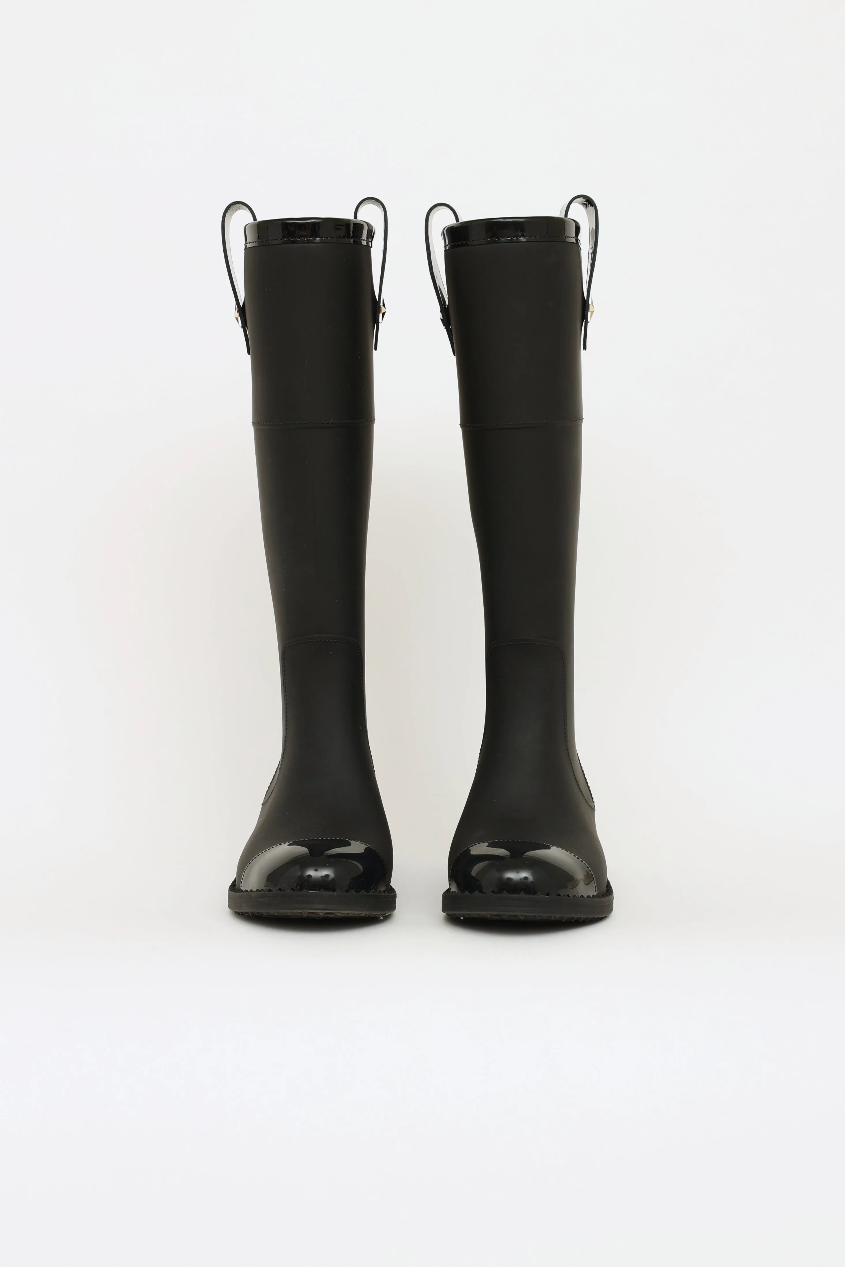 Black Edith Rubber Rain Boots