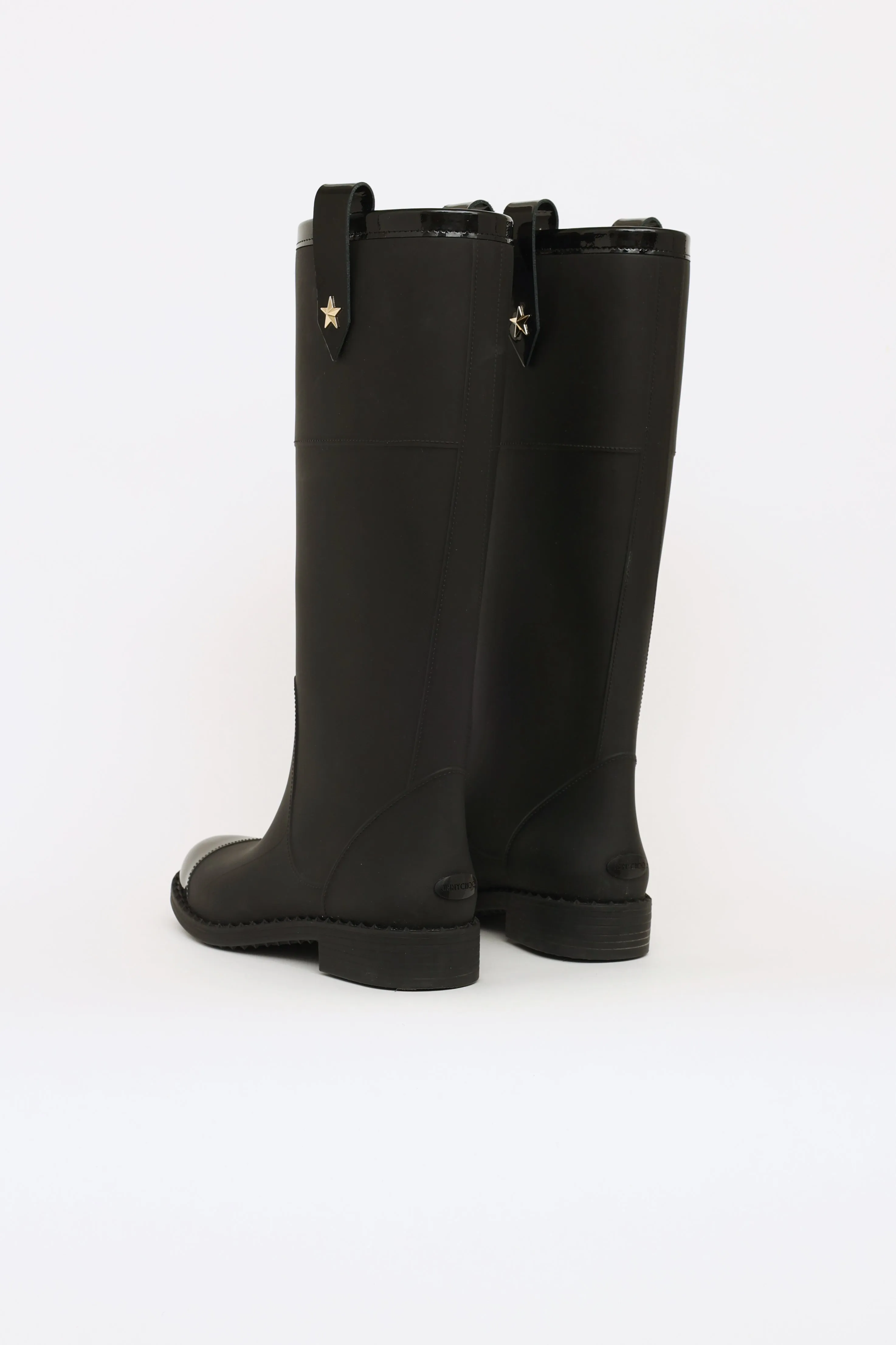 Black Edith Rubber Rain Boots