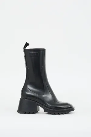 Black Rubber Betty Rain Boot