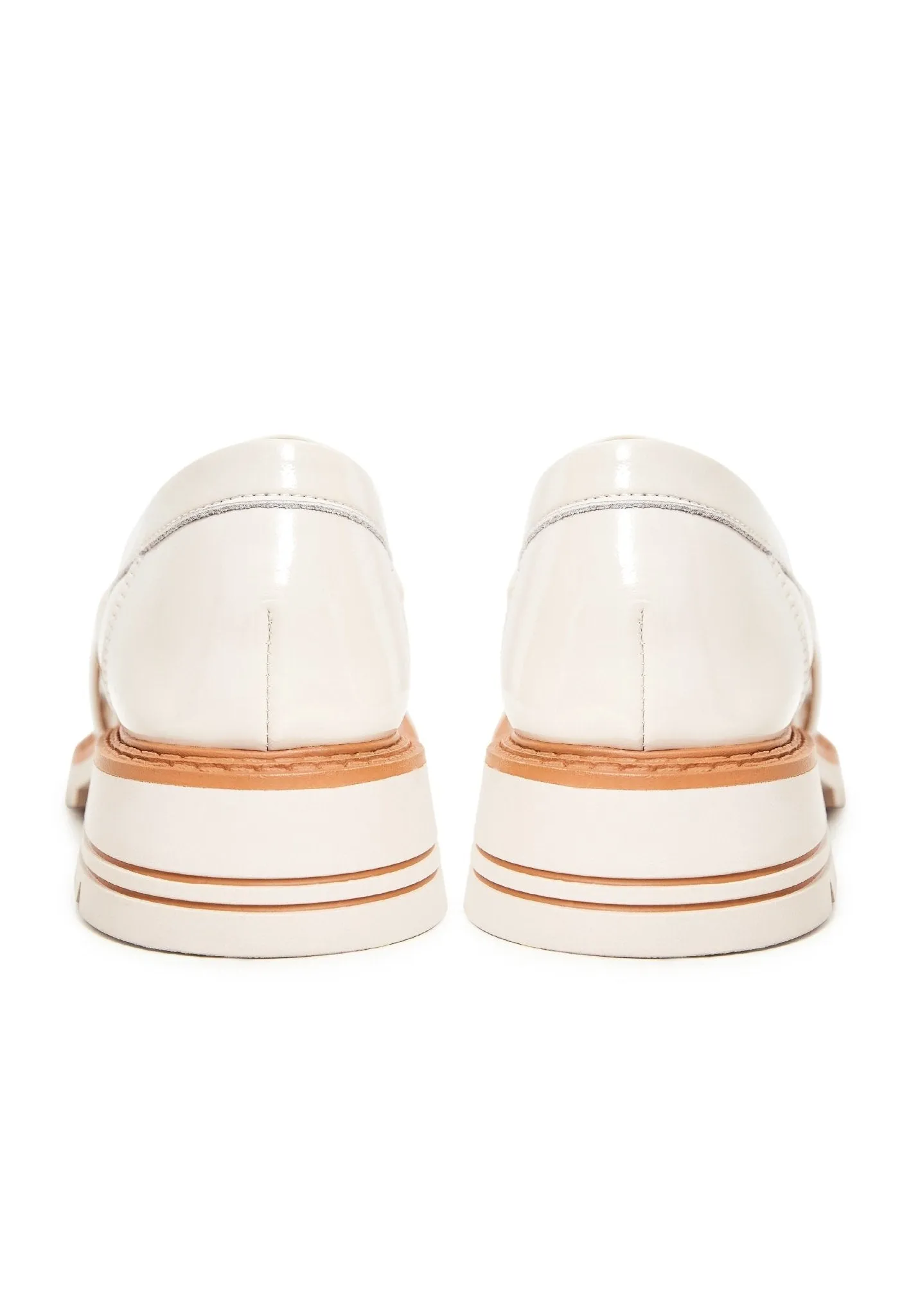 Block Heels Loafers - Beige