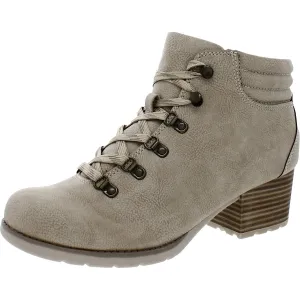 B.O.C. Womens Alder Faux Leather Block Heel Hiking Boots