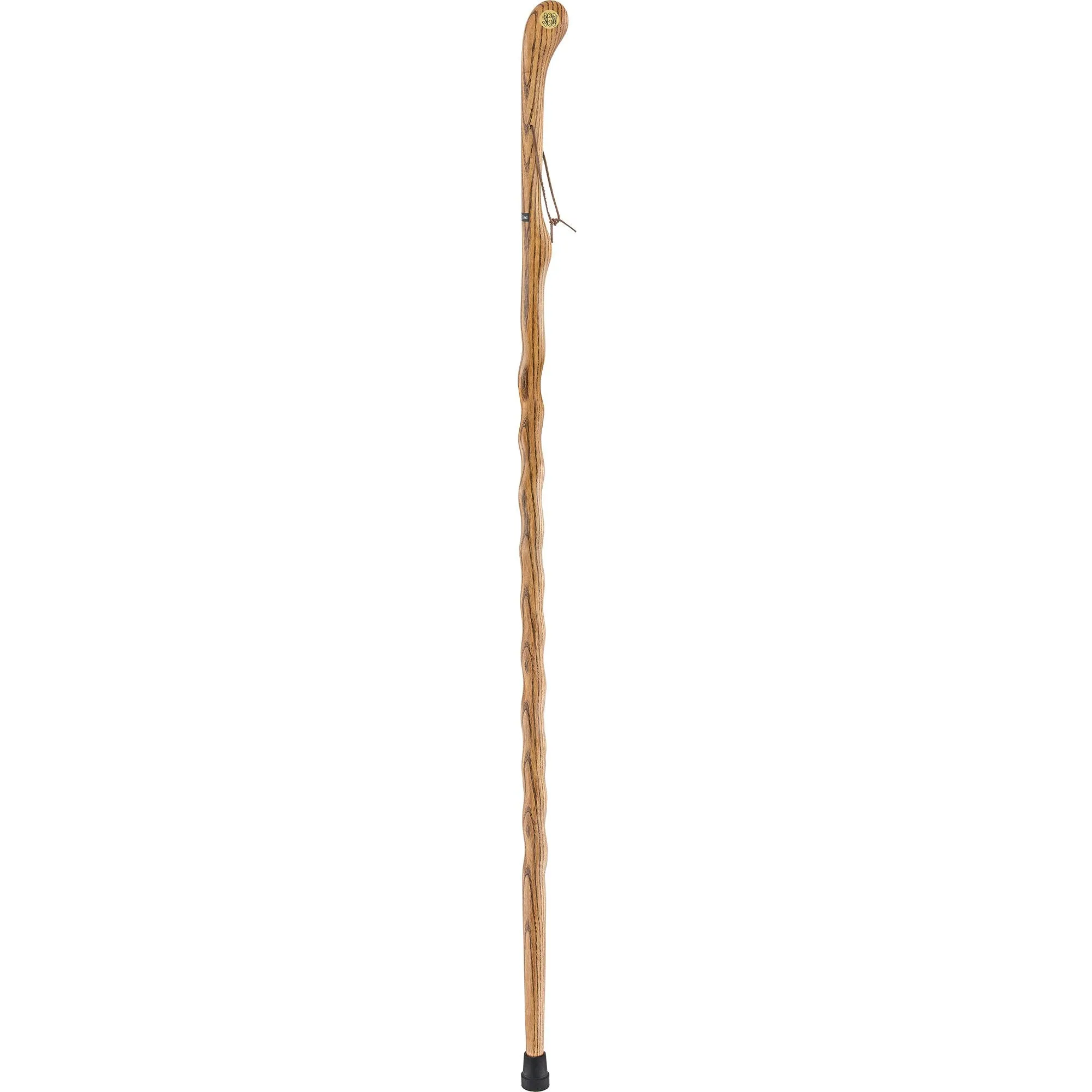 Brown Ash Riverbend Hiking Staff: Personalized Engraving Option