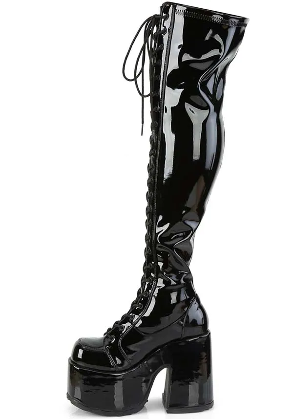 CAMEL-300 [Black Patent] | BOOTS [PREORDER]