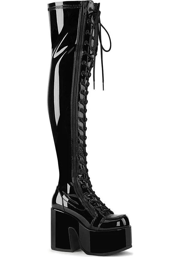 CAMEL-300 [Black Patent] | BOOTS [PREORDER]