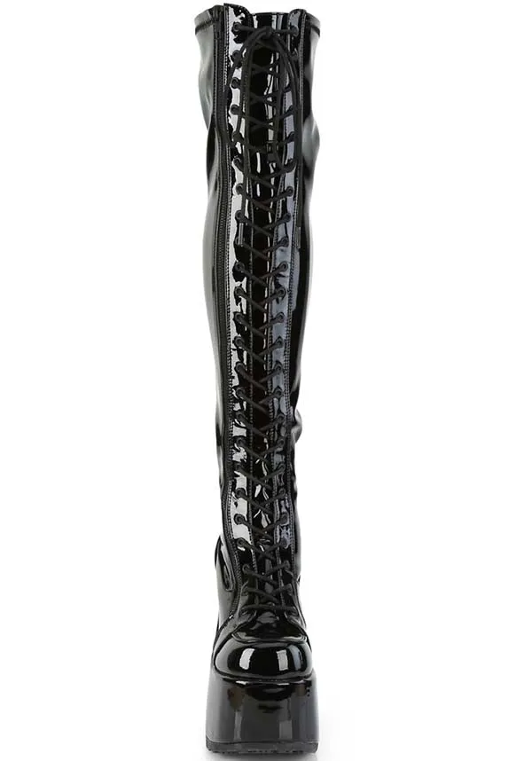 CAMEL-300 [Black Patent] | BOOTS [PREORDER]