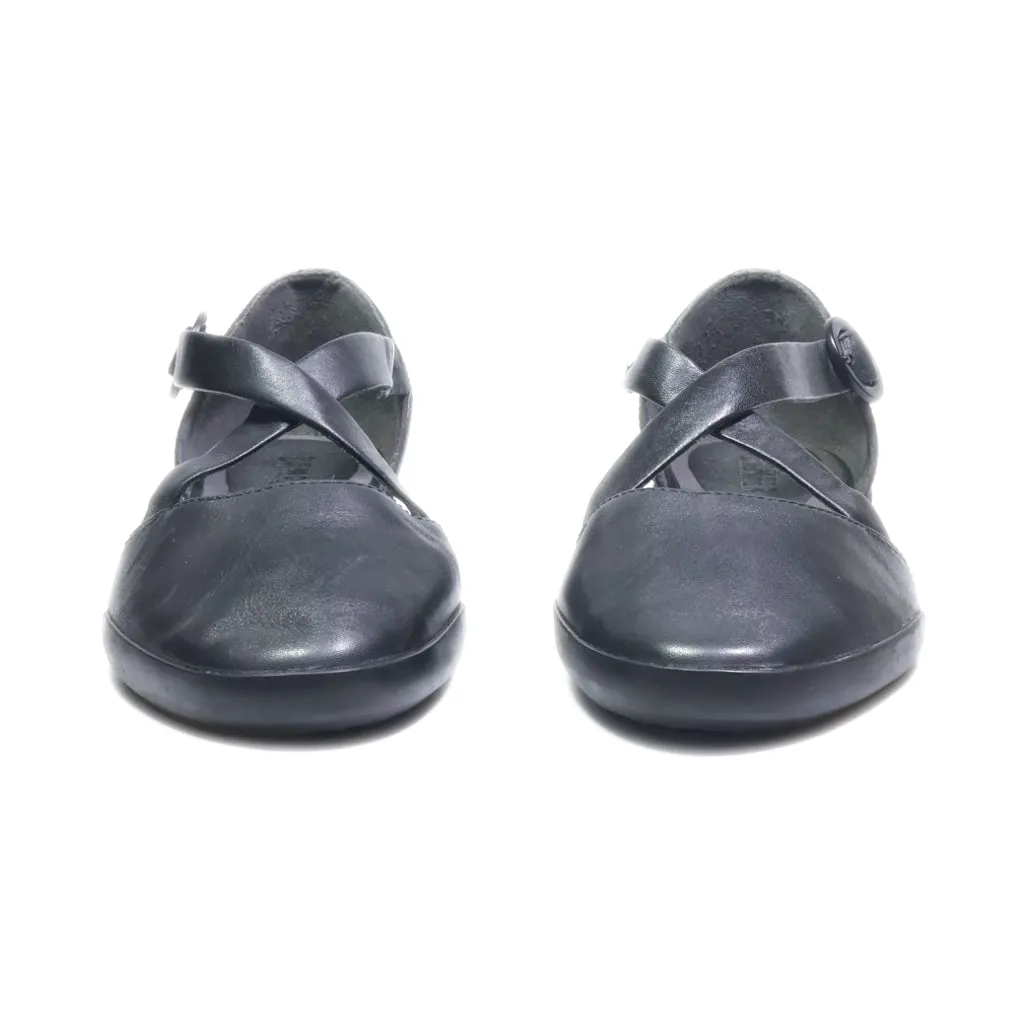 Camper Flat Sandals Leather Black Colour For Women