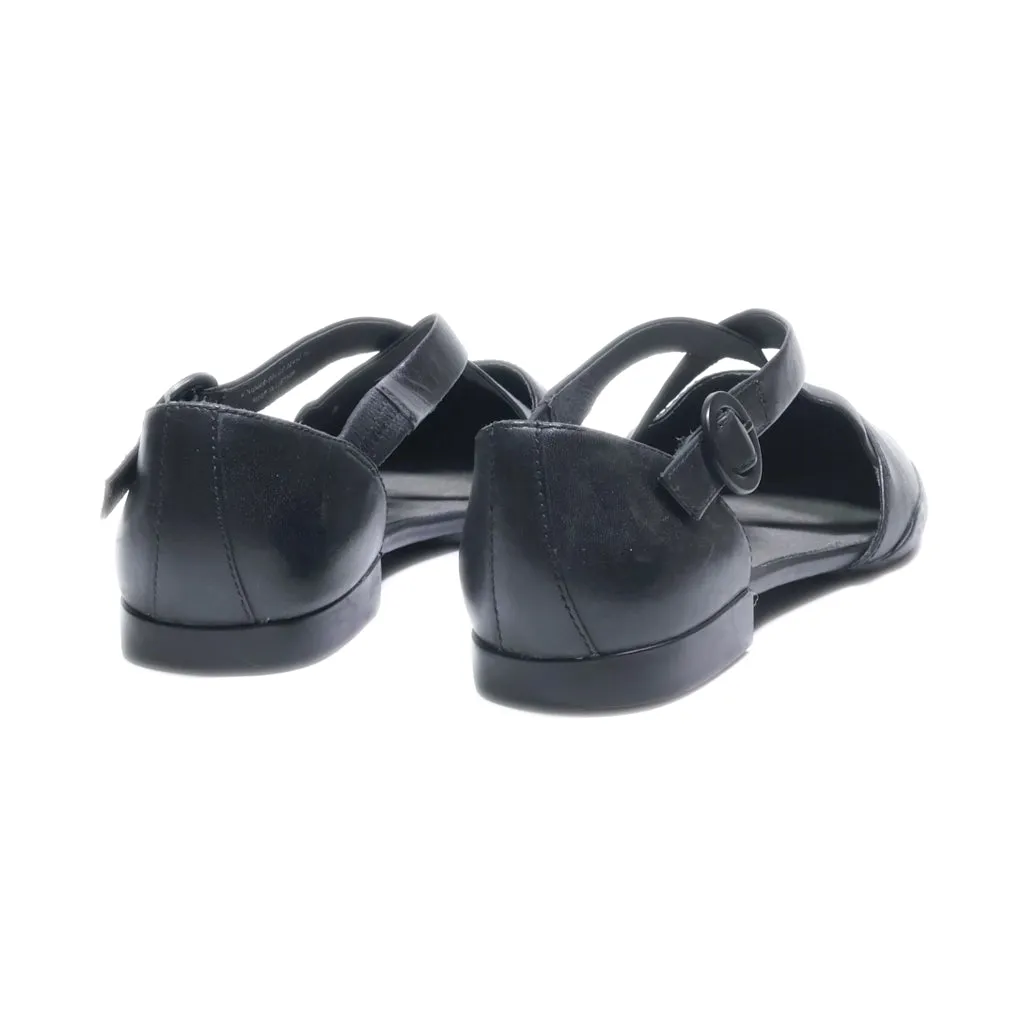 Camper Flat Sandals Leather Black Colour For Women