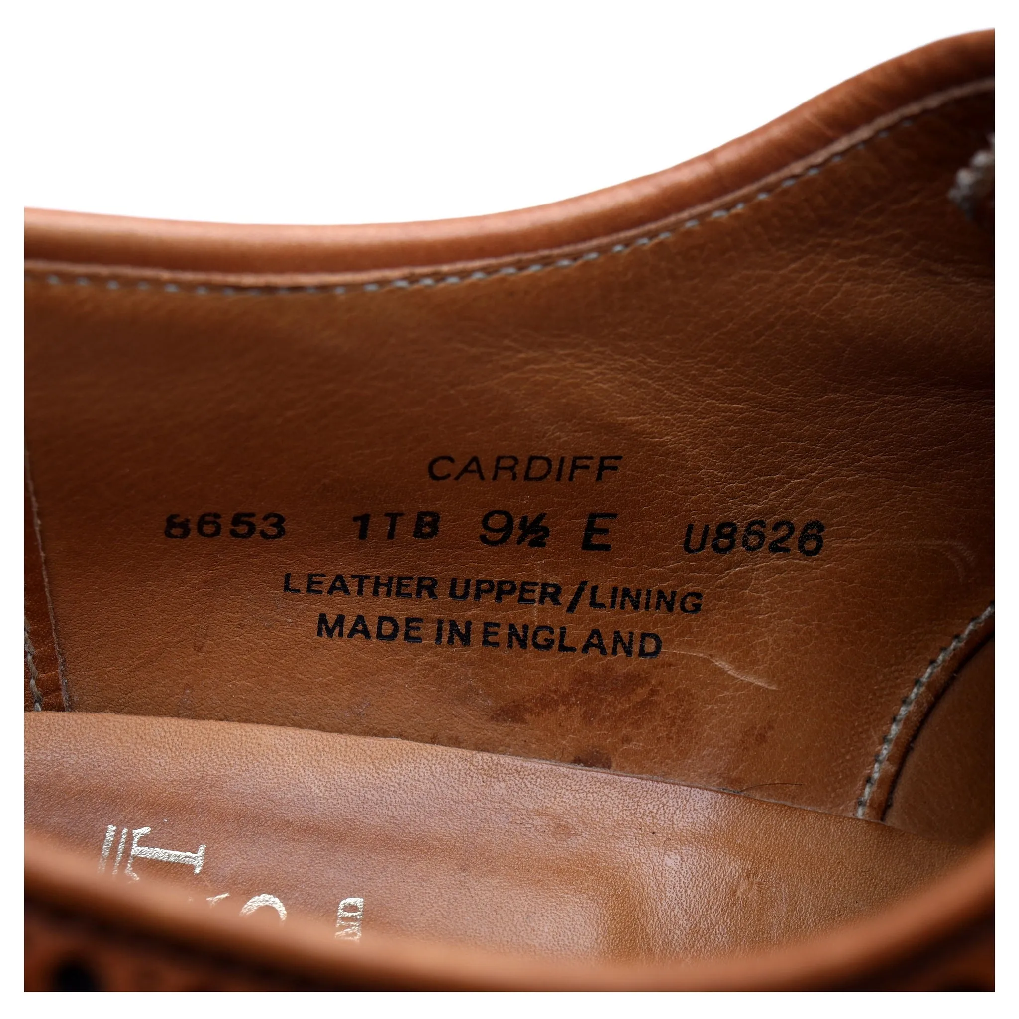 'Cardiff' Tan Brown Leather Derby Brogues UK 9.5 E