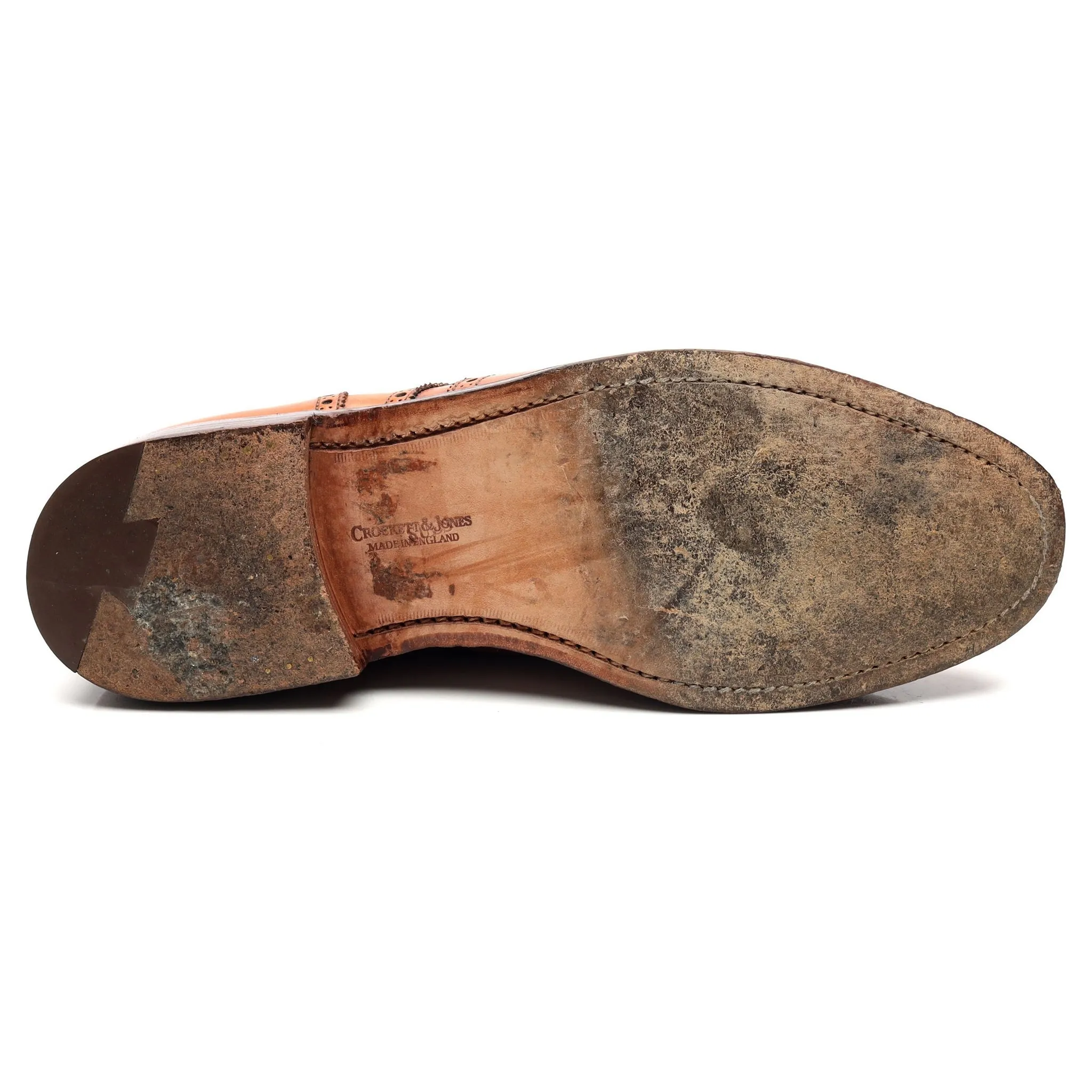'Cardiff' Tan Brown Leather Derby Brogues UK 9.5 E