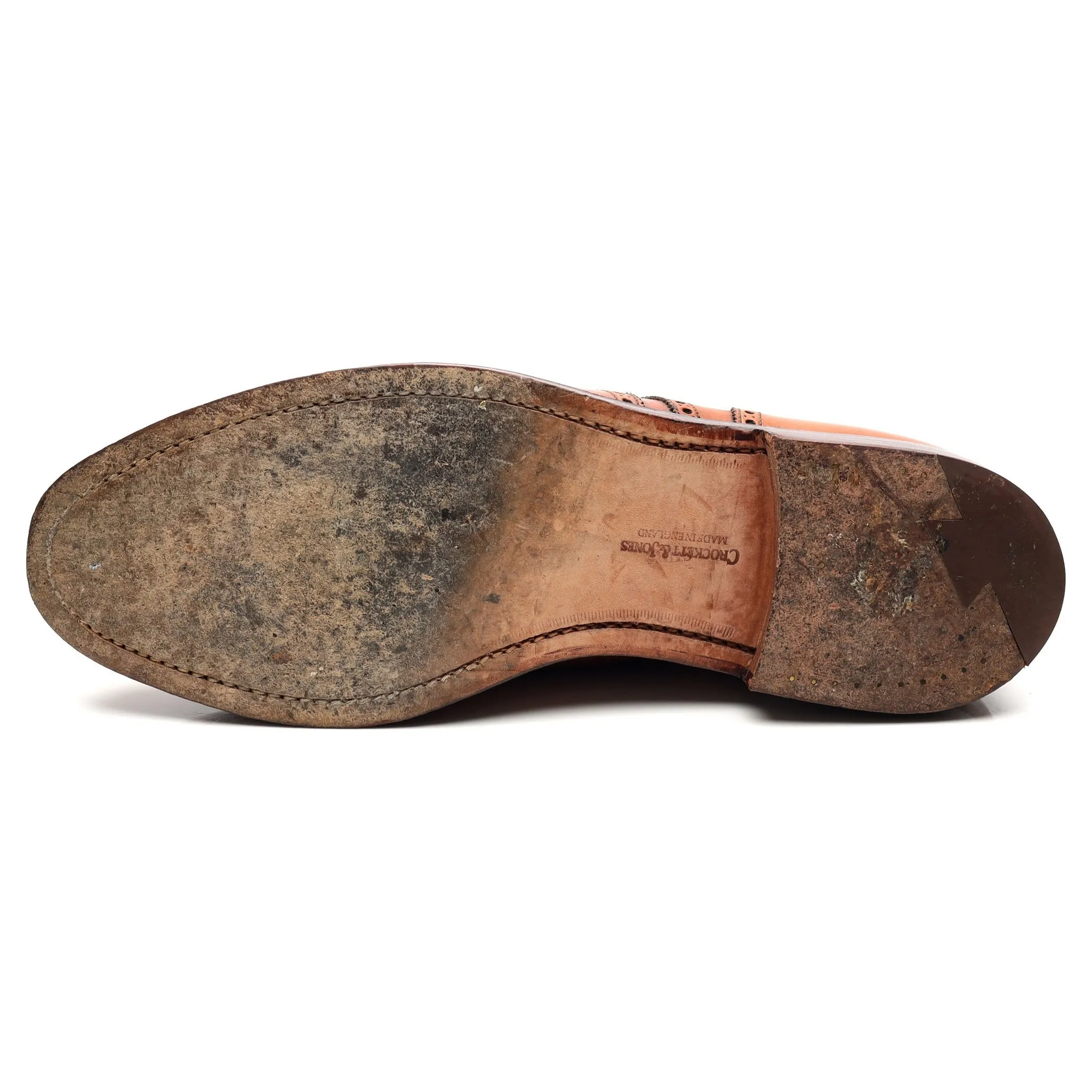 'Cardiff' Tan Brown Leather Derby Brogues UK 9.5 E