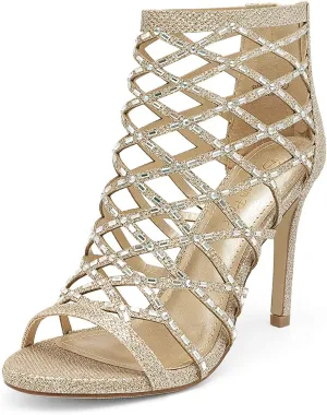 Champage Womens Crisscross Strap Stiletto Sandals