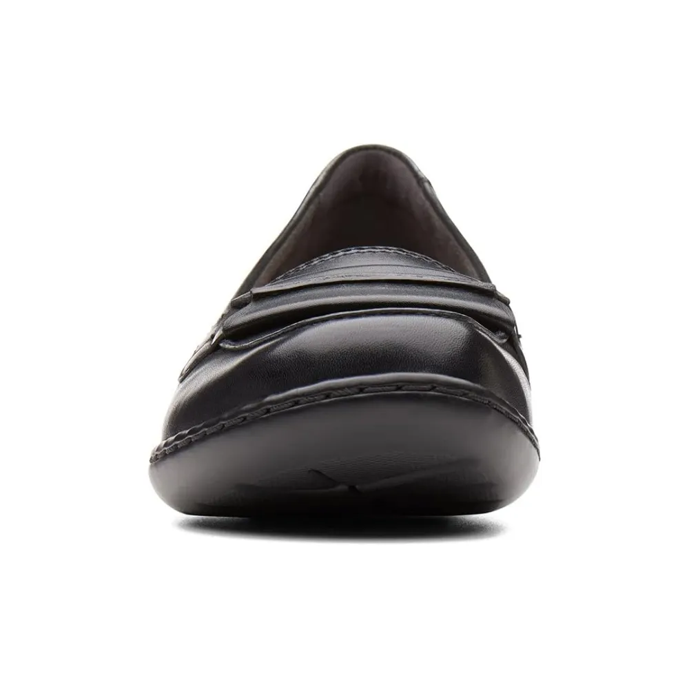 Clarks Ashland Lily Black Leather Loafers (Women's)