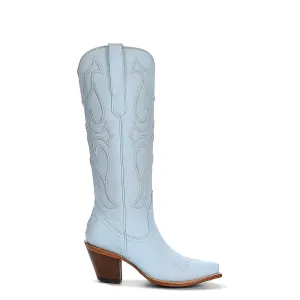 Corral Womens Tall Embroidery Snip Toe Baby Blue Cowhide 15in Cowboy Boots