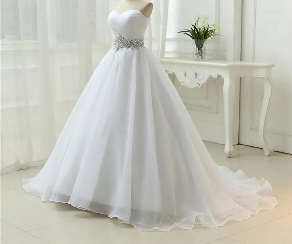 Corset Back  A-Line Wedding Dress With Bling Crystals at Bling Brides Bouquet online Bridal store