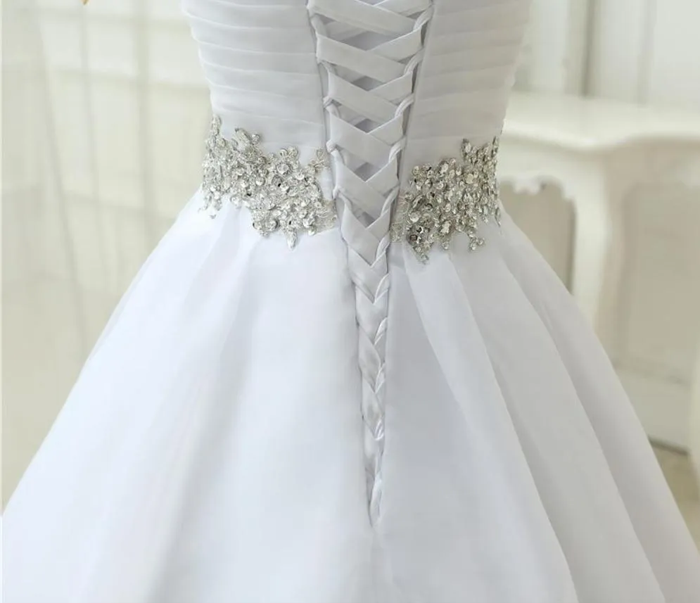 Corset Back  A-Line Wedding Dress With Bling Crystals at Bling Brides Bouquet online Bridal store