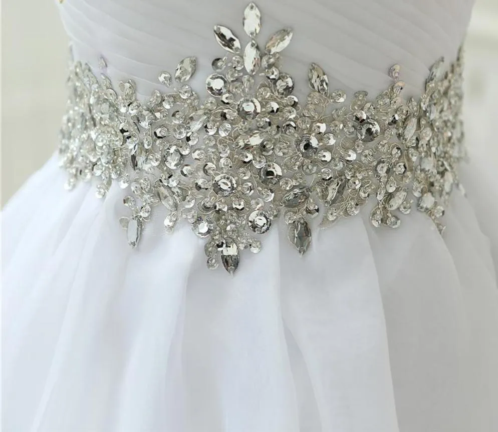 Corset Back  A-Line Wedding Dress With Bling Crystals at Bling Brides Bouquet online Bridal store