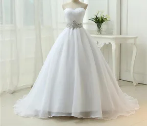 Corset Back  A-Line Wedding Dress With Bling Crystals at Bling Brides Bouquet online Bridal store