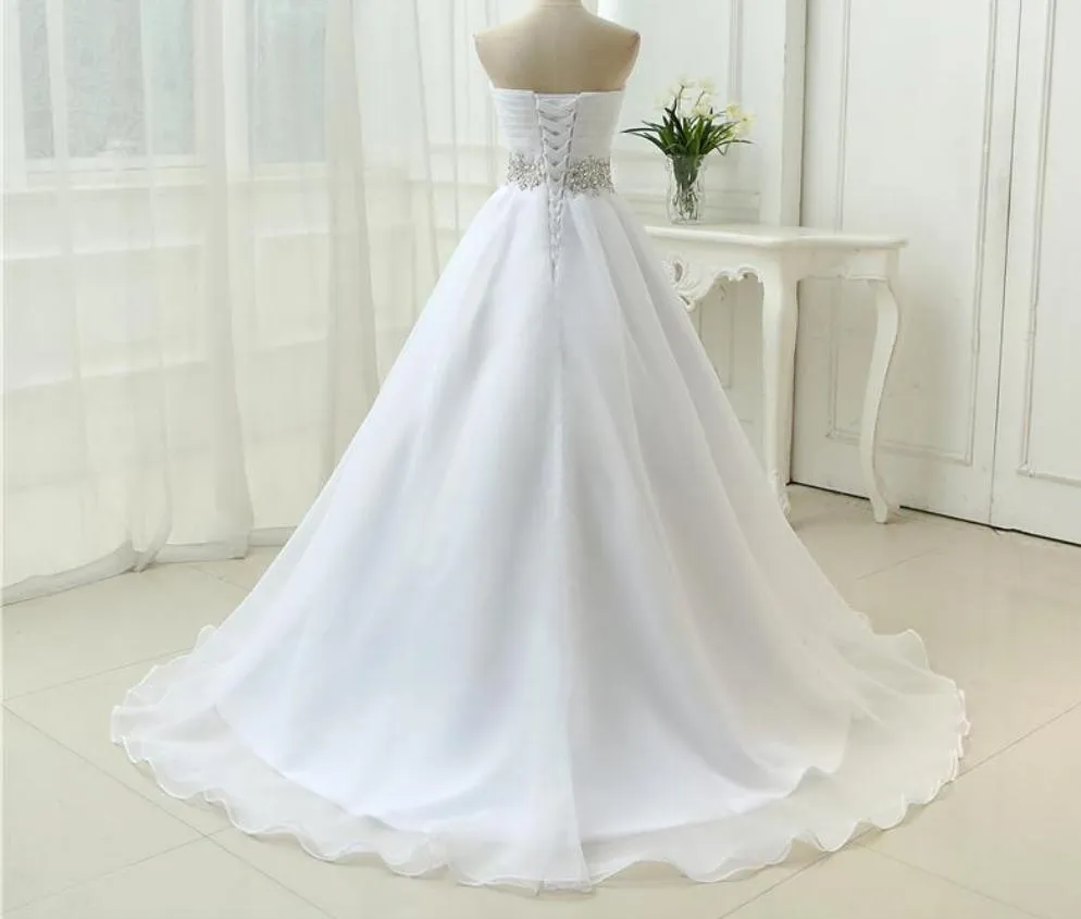 Corset Back  A-Line Wedding Dress With Bling Crystals at Bling Brides Bouquet online Bridal store