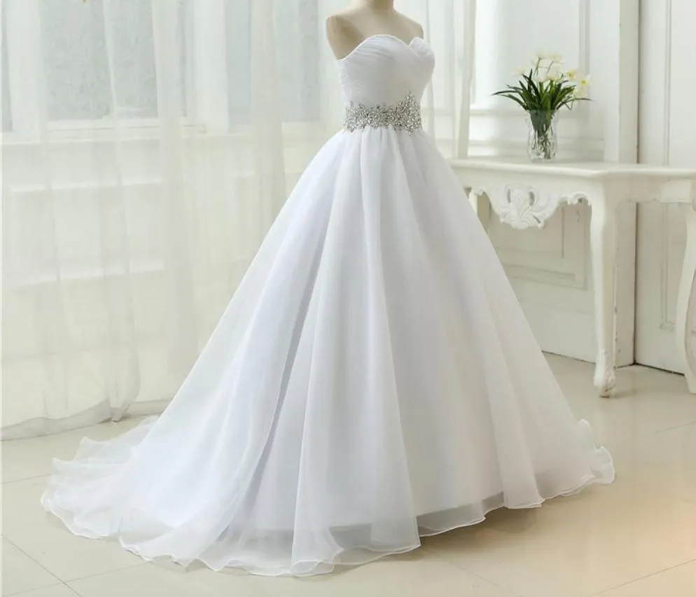 Corset Back  A-Line Wedding Dress With Bling Crystals at Bling Brides Bouquet online Bridal store