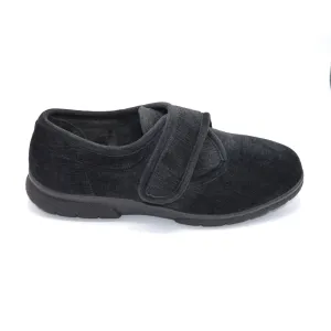 DB Hallam - Men's Extra Wide House Shoe - 2V and 6V Width Fittings - Black