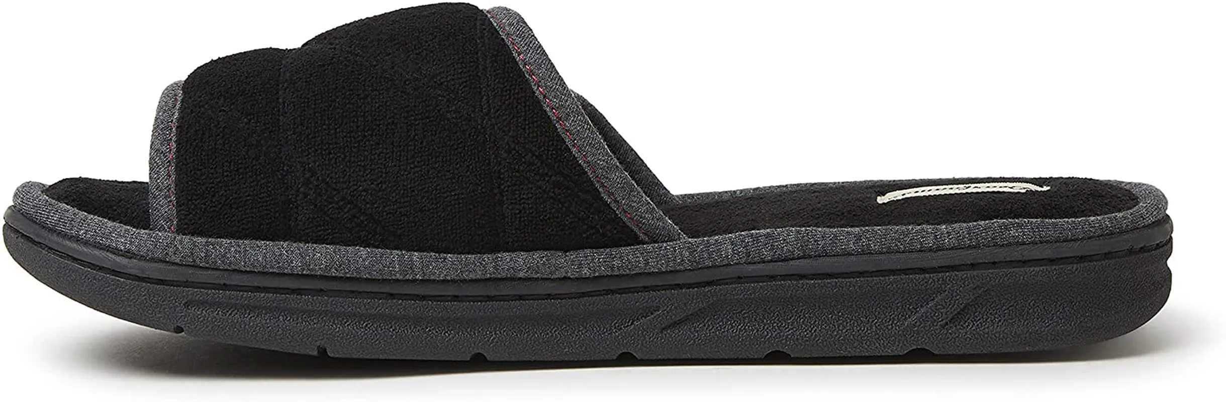 Dearfoams Men's Cooper Quilted Terry Adjustable Slide Slipper