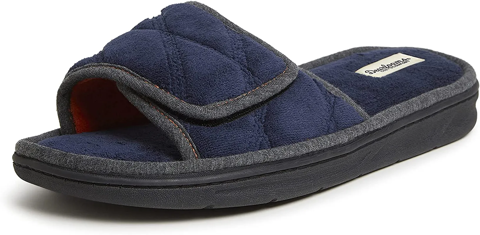 Dearfoams Men's Cooper Quilted Terry Adjustable Slide Slipper