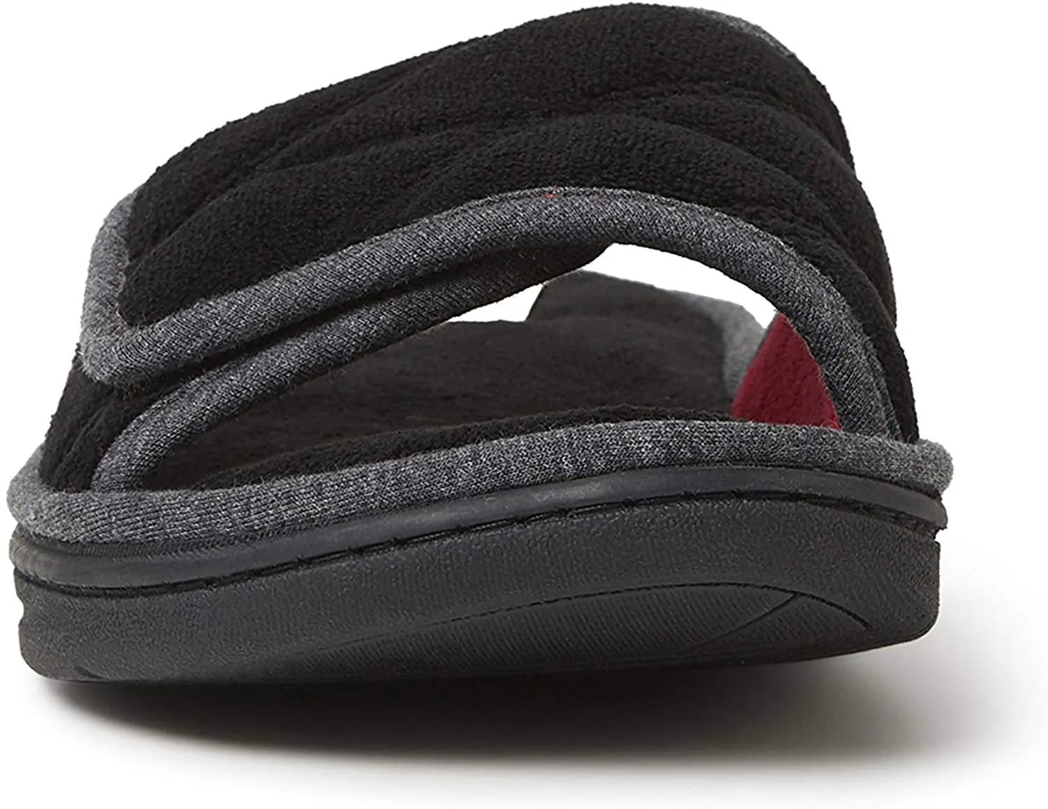 Dearfoams Men's Cooper Quilted Terry Adjustable Slide Slipper