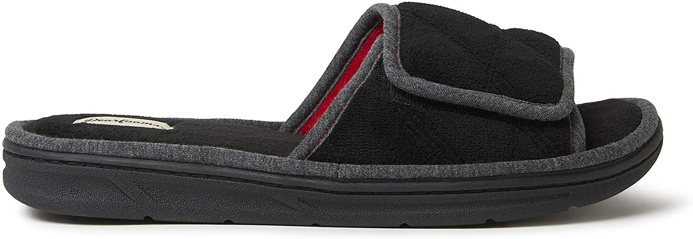 Dearfoams Men's Cooper Quilted Terry Adjustable Slide Slipper