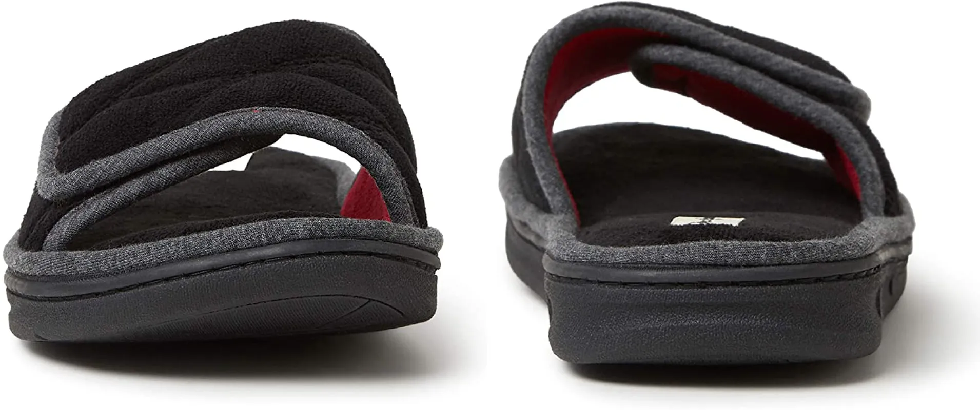 Dearfoams Men's Cooper Quilted Terry Adjustable Slide Slipper