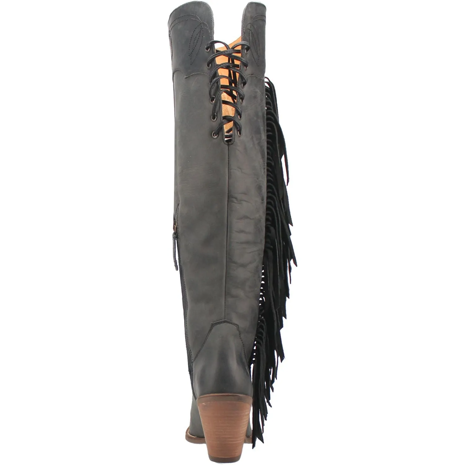 Dingo Sky High Dingo Women's Leather Thigh High Boots, Black
