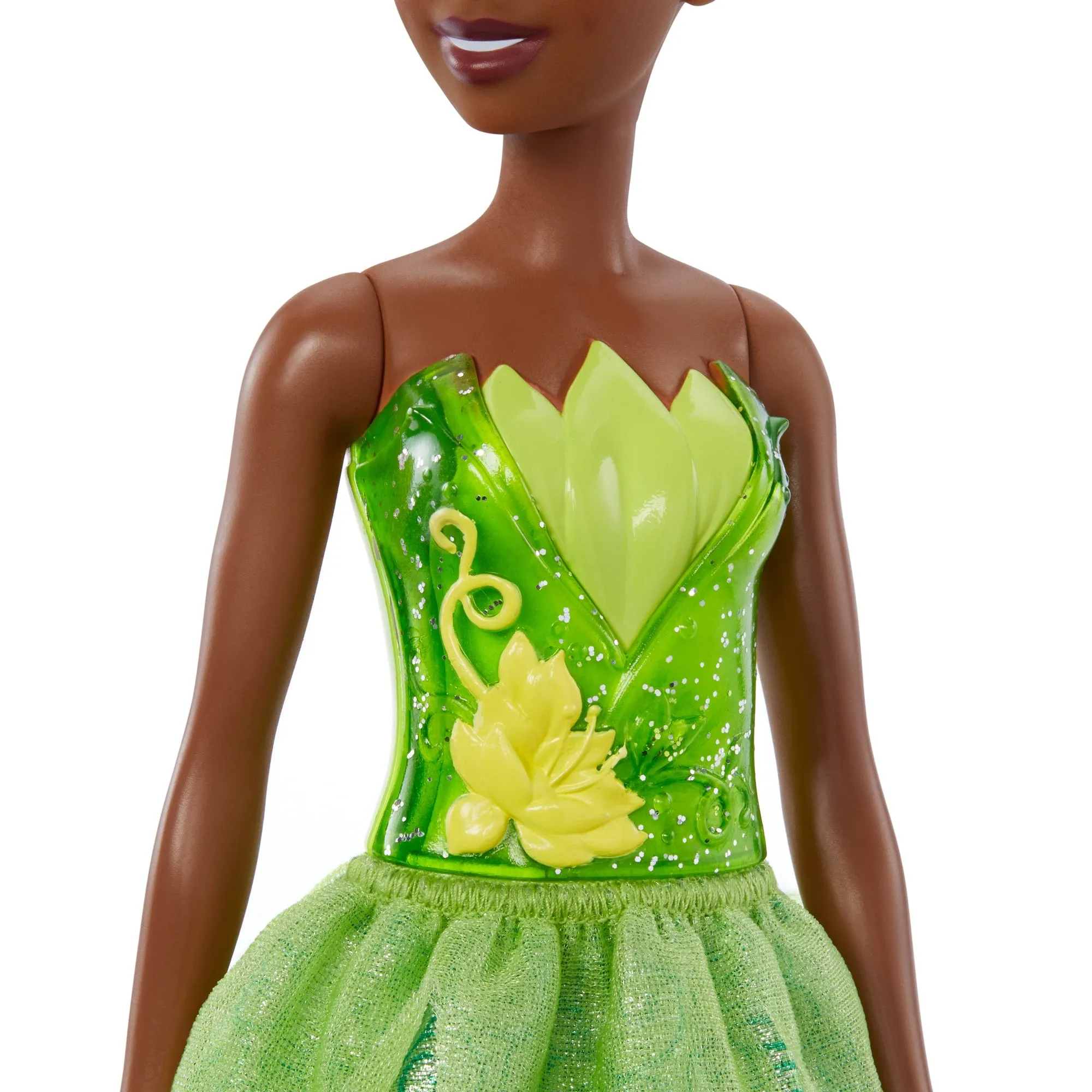Disney Princess Tiana Posable Fashion Doll with Sparkling Clothing and Accessories for Kids Ages 3 