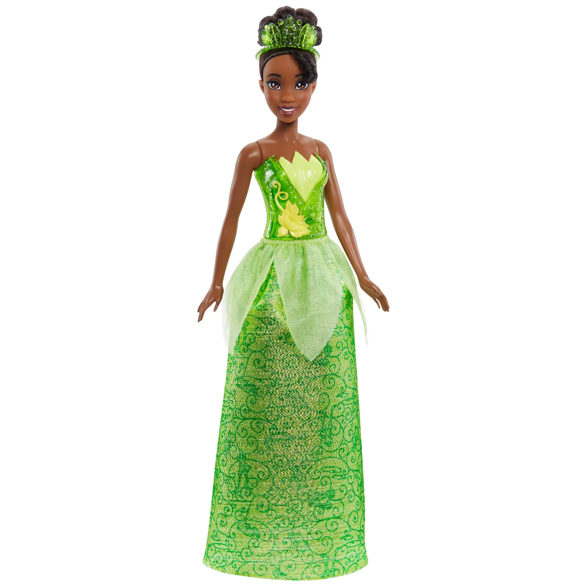 Disney Princess Tiana Posable Fashion Doll with Sparkling Clothing and Accessories for Kids Ages 3 