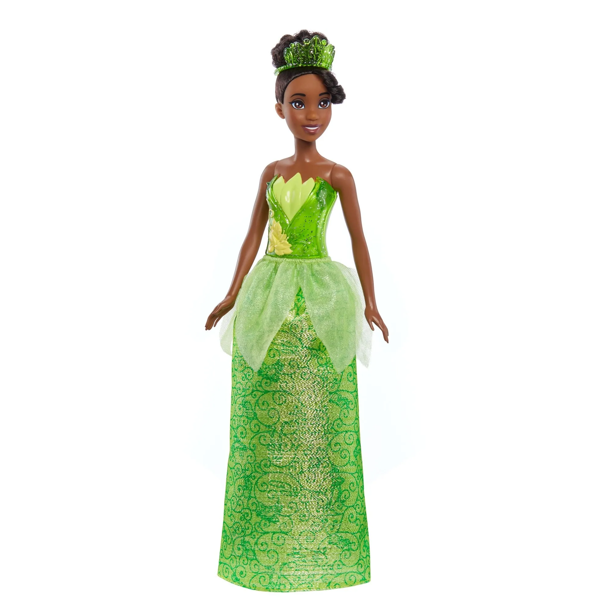 Disney Princess Tiana Posable Fashion Doll with Sparkling Clothing and Accessories for Kids Ages 3 