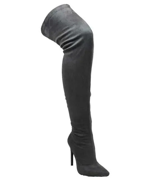 DYSON GRAY THIGH HIGH BOOT