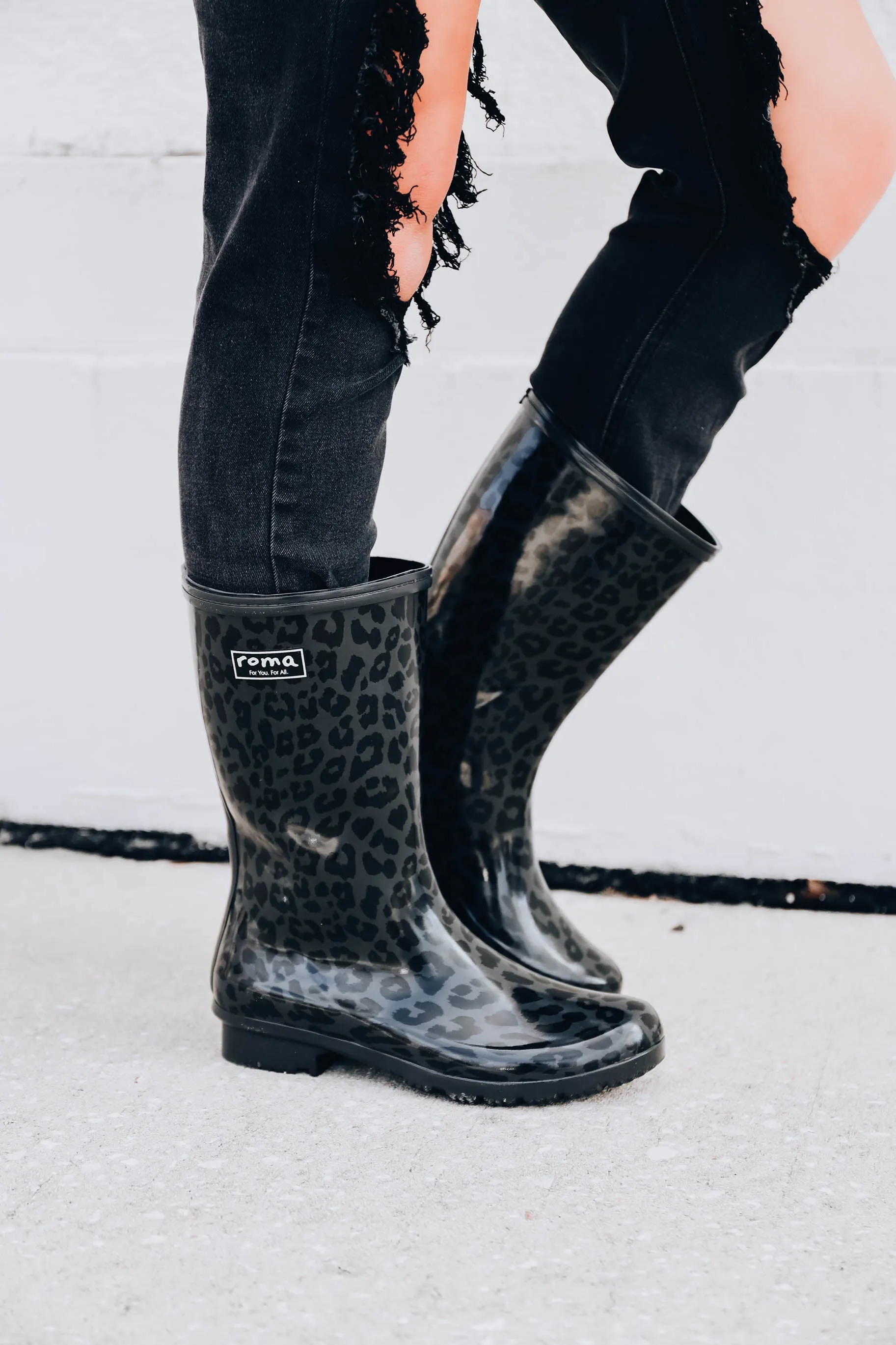 Emma Mid Rain Boots by Roma - Leopard
