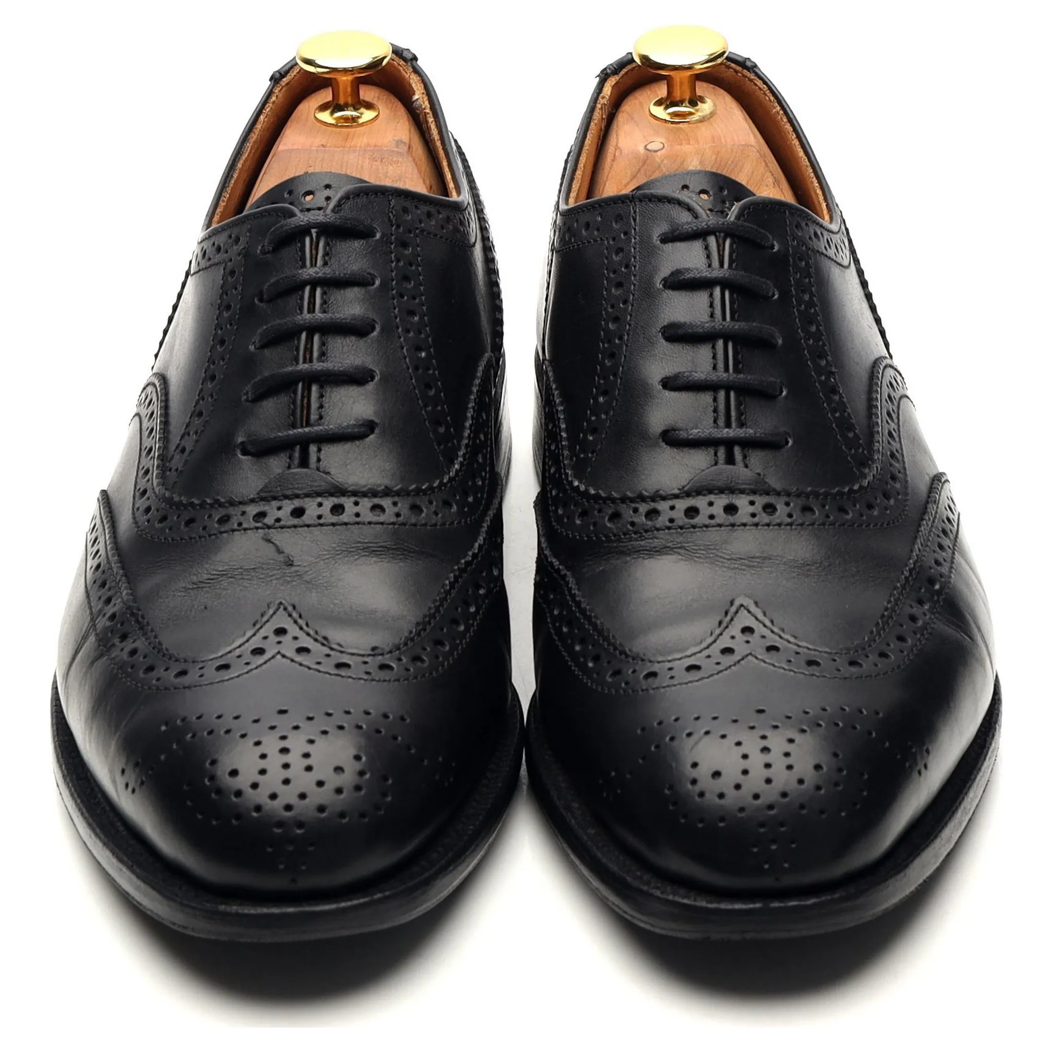 'Epsom' Black Leather Oxford Brogues UK 6