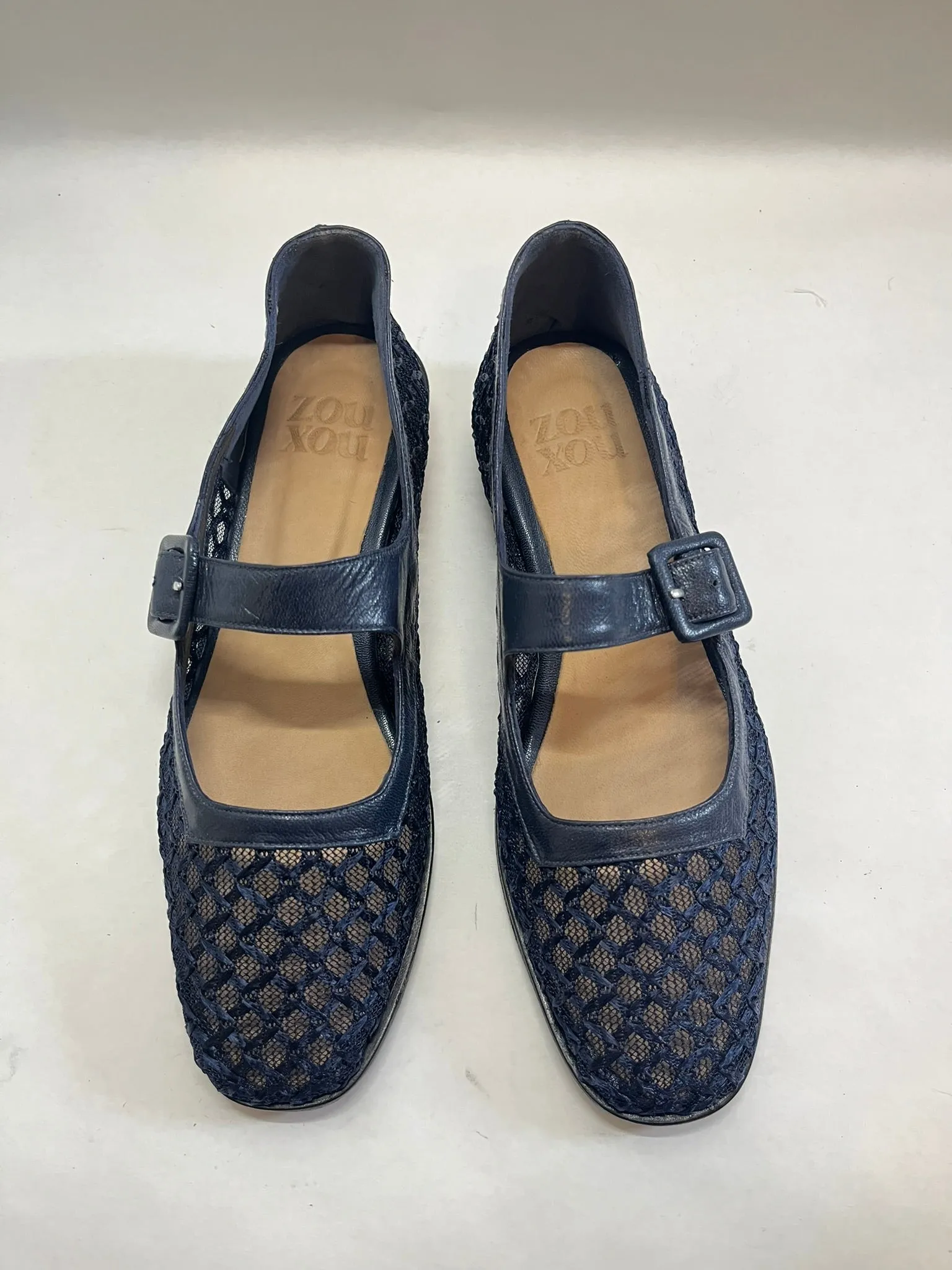 Eugenia Flat in Indigo Mesh Size 37