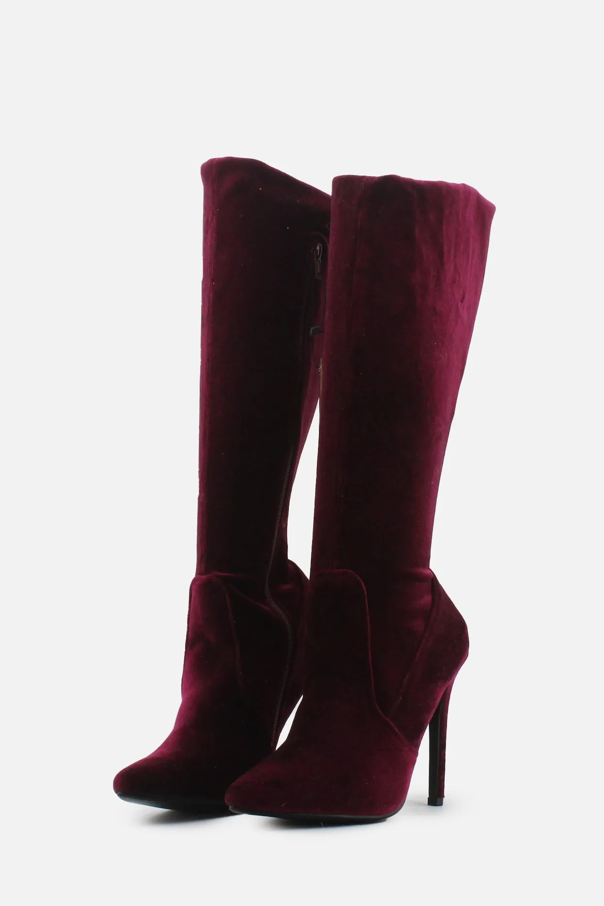European Brand Zipper Stilettos Thigh High Boots | Suede